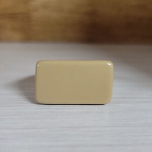WARM TAN Beige Rectangular Ring, Metal Free